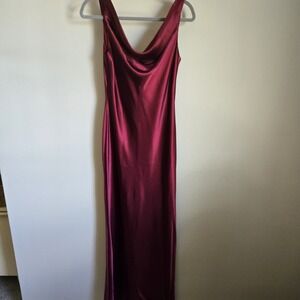 Jump Slip Dress Womens 9 10 Medium Satin Romantic Y2K Long Cowl Neck Feminine
